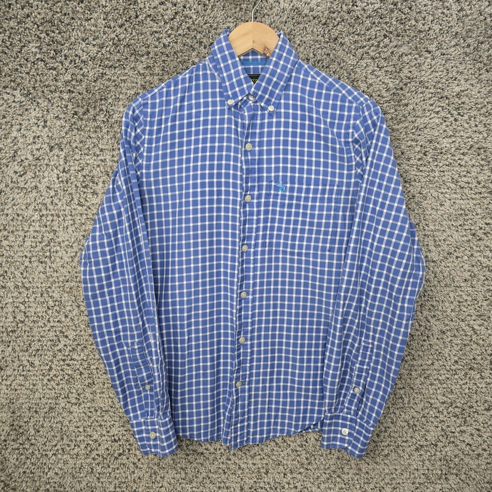 Abercrombie & Fitch Shirt Mens Small Blue Button Down Long Sleeve Cotton Casual